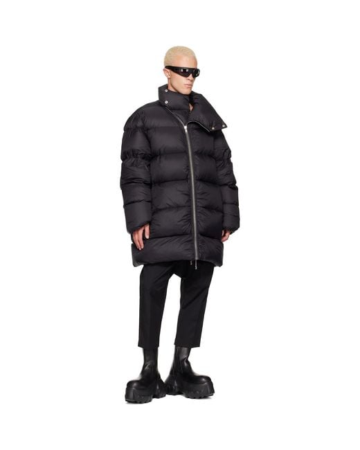Rick Owens Black Tower Turtle Down Coat for men