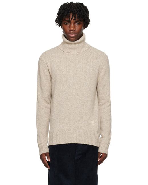 Ami Paris Beige Ami De C ur Turtleneck in Black for Men Lyst UK