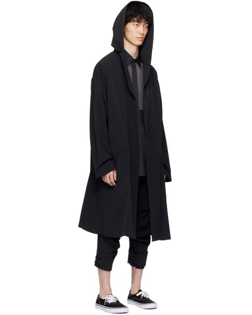 Fumito Ganryu Black Tech Robe Coat for men