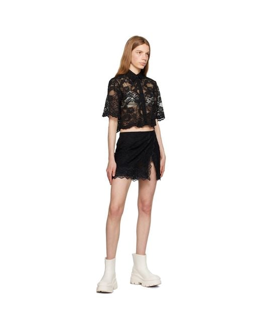 MSGM Black Scalloped Miniskirt