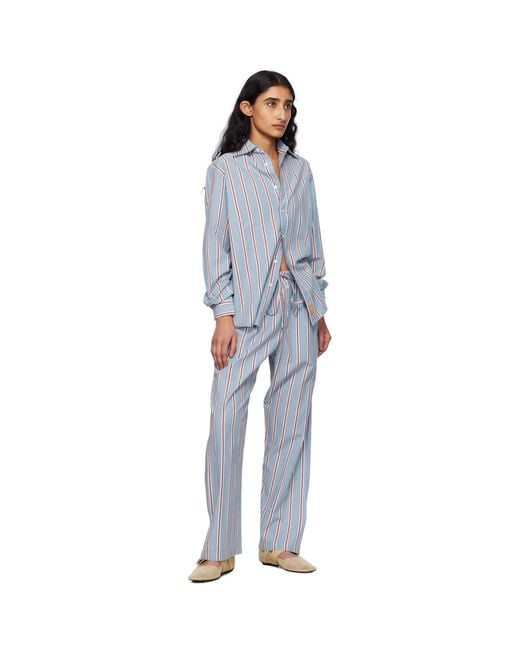 Bode Blue Regatta Stripe Pyjama Pants