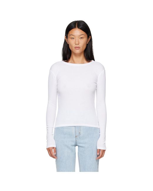 HOMMEGIRLS White Fruit Of The Loom Edition Long Sleeve Slim T-Shirt