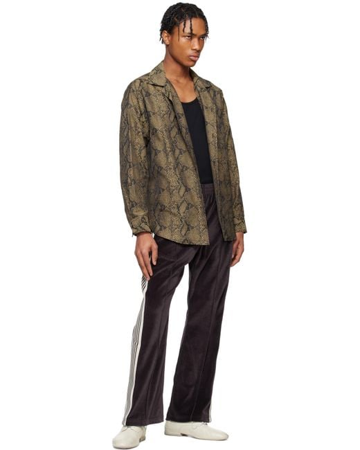 Needles Black Boot-Cut Track Pants for men