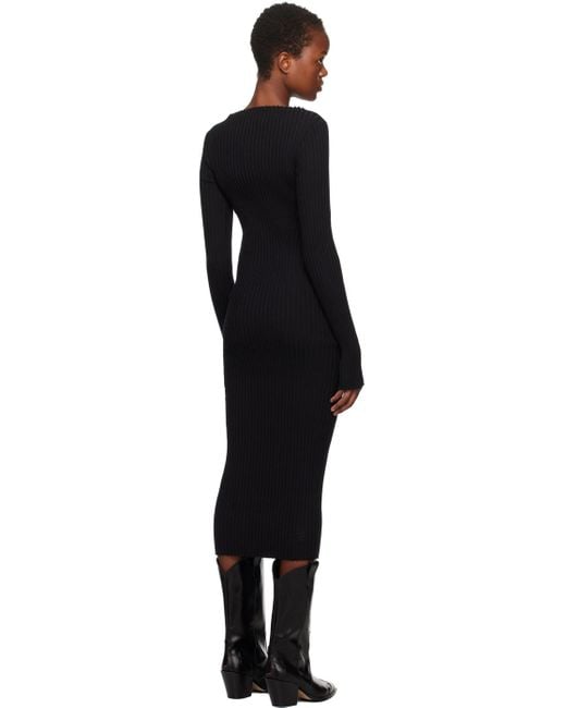 Anine Bing Black Cutout Midi Dress