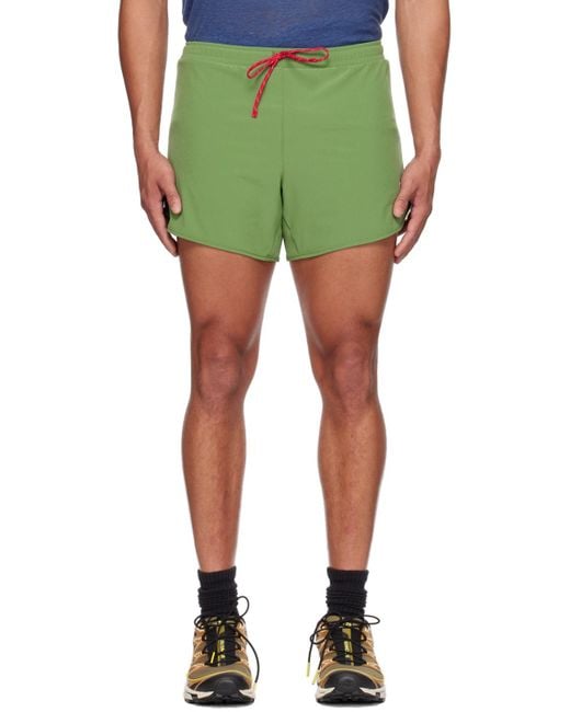 District Vision Green Spino Shorts for men