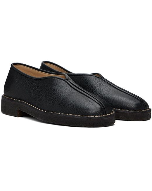 Lemaire Black Piped Slippers