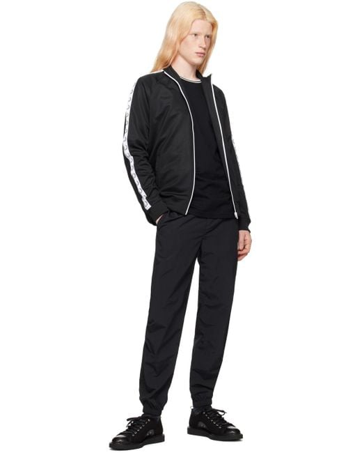 Fred Perry Black Contrast Tape Track Jacket for men