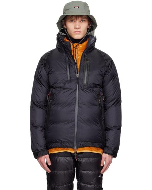 NANGA Navy Aurora Light Down Jacket in Black for Men | Lyst