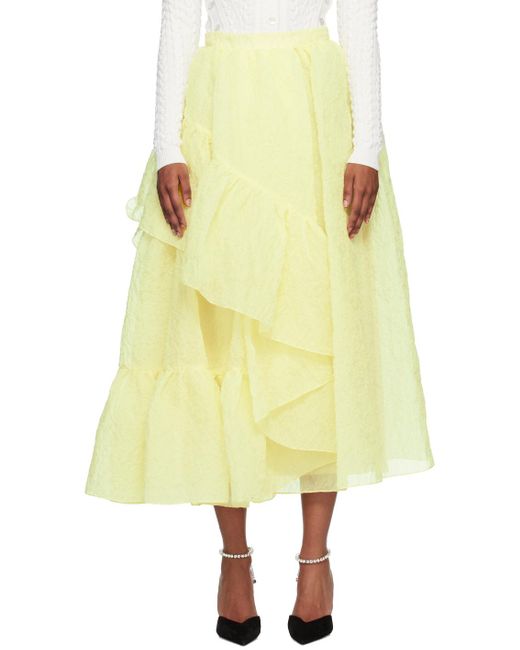 Erdem Yellow Marganita Maxi Skirt