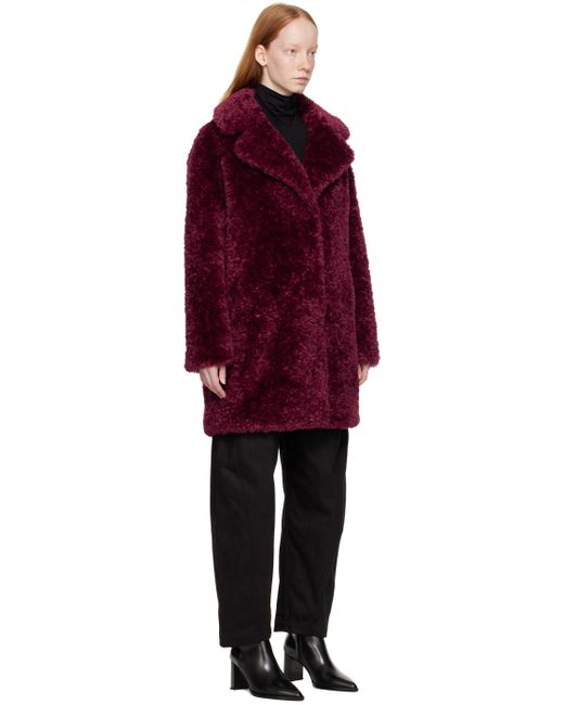 Herno Red Curly Oversized Coat