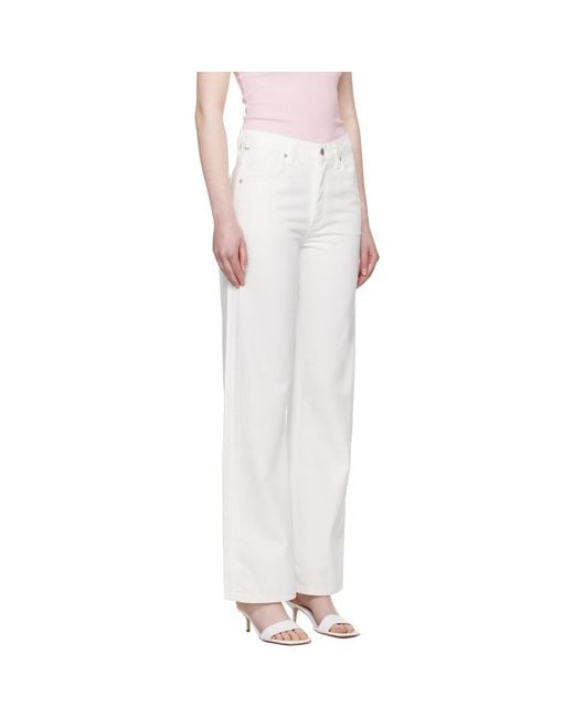 Citizens of Humanity White Annina High Rise Wide Leg 33 Jeans