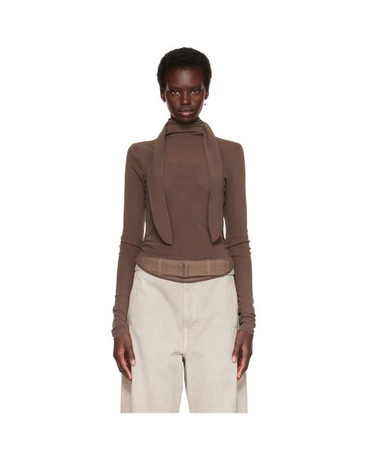 Lemaire Brown Ballerina Scarf Blouse