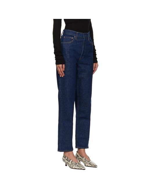 Agolde Blue 90's Pinch Waist Crop Comfort Stretch Jeans