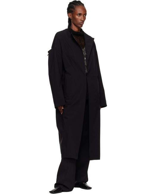Y's Yohji Yamamoto Black U-Drop Sleeve Coat