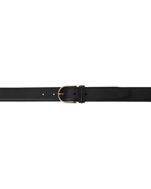 Andersons Black Old School Classic Stitch Trimmed Belt for men