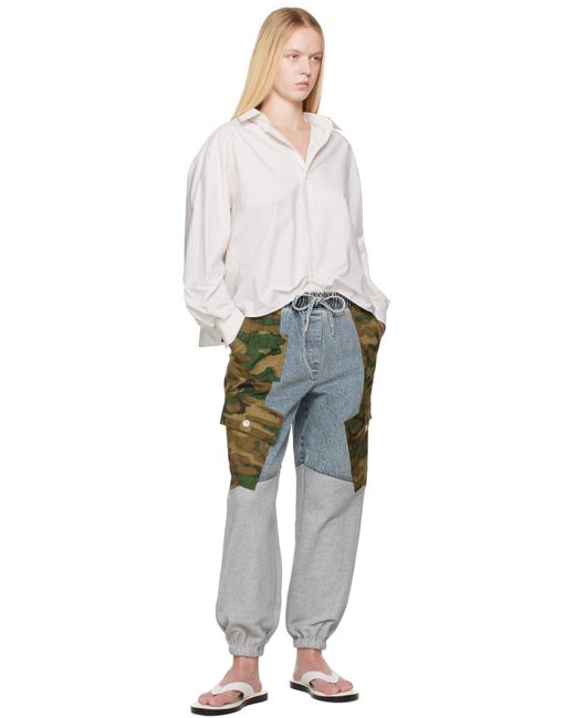 3.1 Phillip Lim Black Patchwork Camo Jogger Denim Cargo Pants