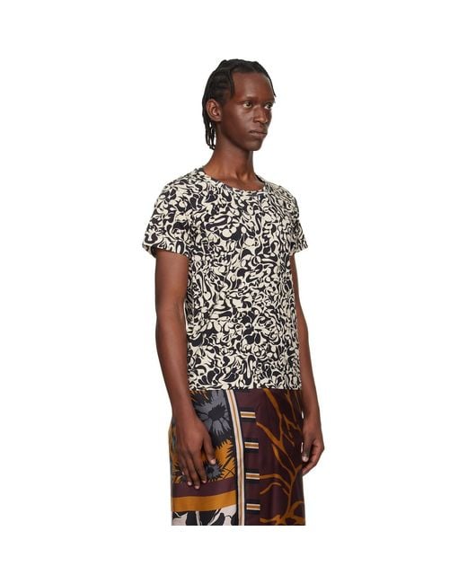 Dries Van Noten Multicolor Off- & Fitted Cotton T-Shirt for men