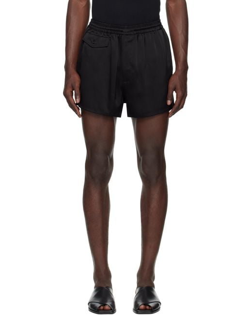 Peter Do Black Sando Mini Shorts for men