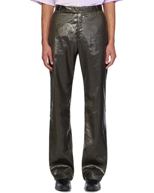 Martine Rose Black Khaki Relaxed-Fit Trousers for men
