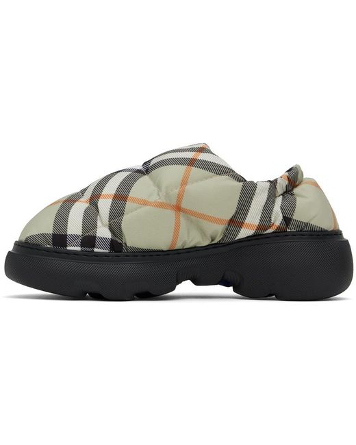 Burberry Black Check Nylon Pillow Loafers