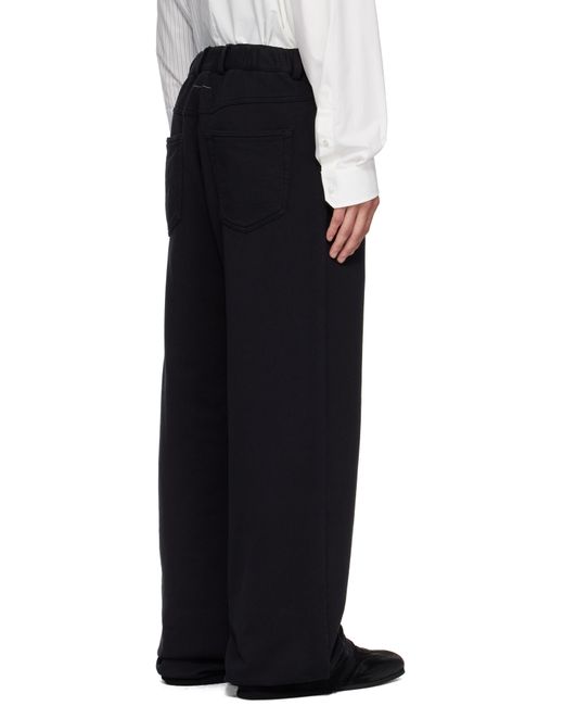 メンズ MM6 by Maison Martin Margiela ブラック コットン スウェットパンツ トラウザーズ Black