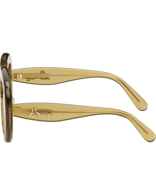 Loewe Brown Curvy Logo Aviator Sunglasses for men