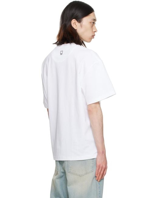メンズ Wooyoungmi ホワイト ロゴプリント Tシャツ White