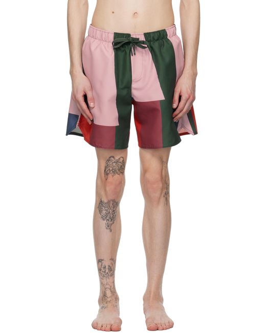 Maillot De Bain Multicolore À Rayures Imprimées J.W. Anderson pour homme en coloris Red