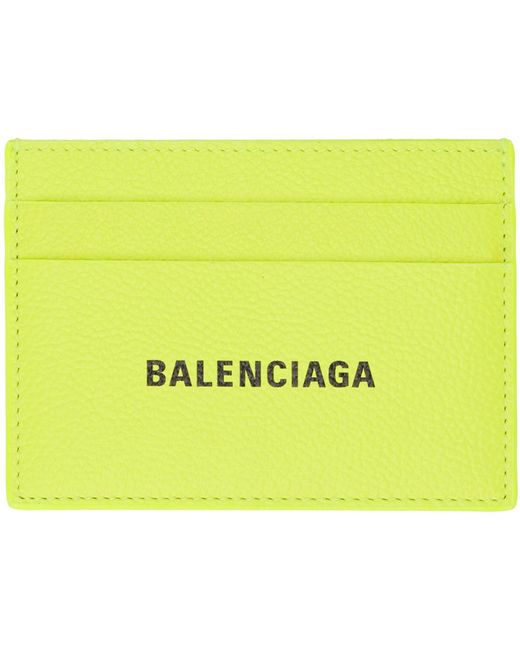 Balenciaga Yellow Printed Card Holder for men
