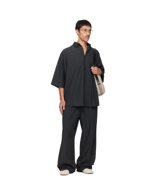 Fear Of God Black Pleat Front Drawstring Trousers for men