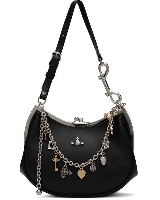 メンズ Vivienne Westwood ブラック Charm Frame バッグ Black