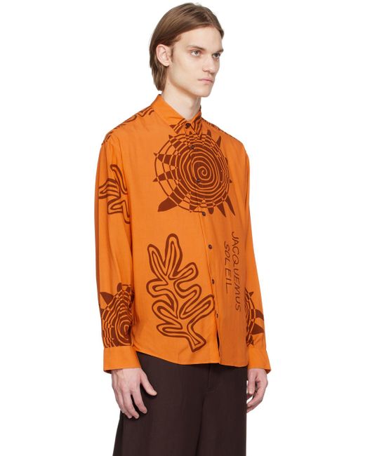 Jacquemus Orange Le Raphia 'la Chemise Simon' Shirt for men