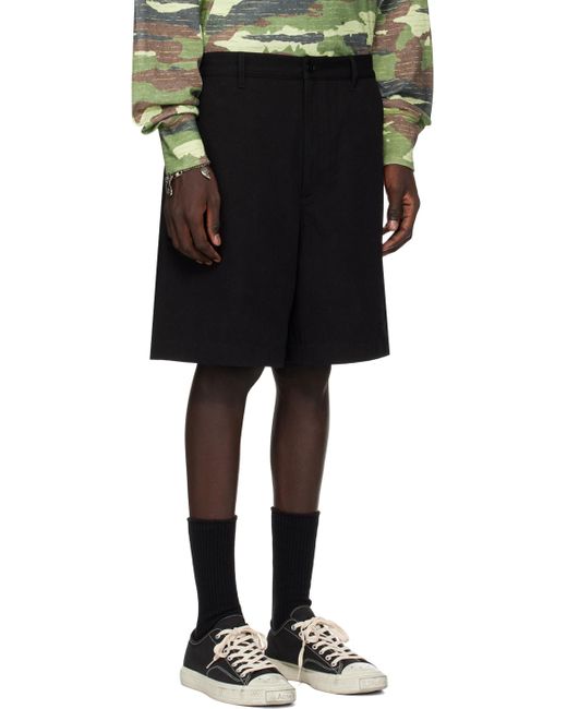 Acne Black Regular Fit Shorts for men
