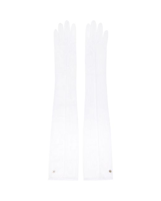 Handsome Stockholm White Mesh Long Gloves