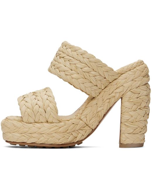 Bottega Veneta Metallic Beige Canalazzo Sandals
