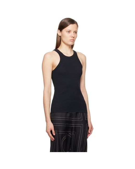 Totême Black Curved Rib Tank Top