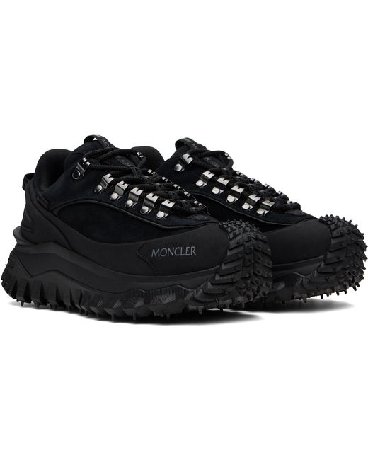 Moncler Black Trailgrip Apex Leather & Suede Sneakers