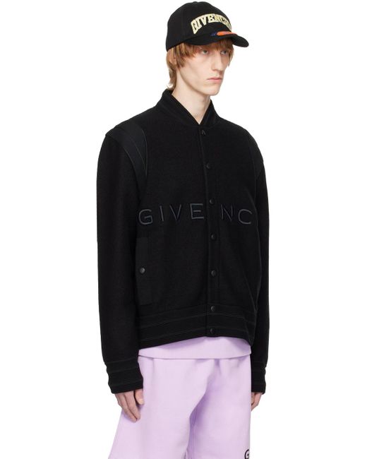 Givenchy Black Varsity Bomber Jacket for men