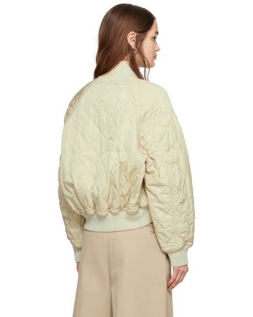 Burberry Natural Beige Quilted Bomber Jacket