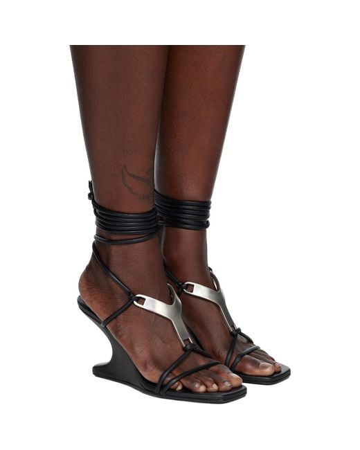 Rick Owens Black Concordians Cantilever 8 Hydra Heeled Sandals