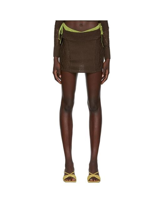 GUIZIO Brown Ssense Exclusive Miniskirt