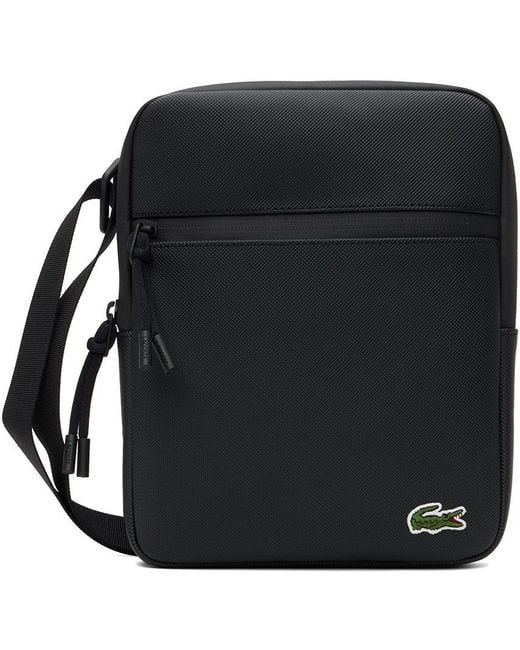 Lacoste Black Zip Crossbody Bag for Men | Lyst