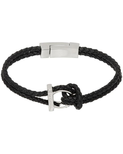 Bracelet noir à ferrure gancini Ferragamo pour homme en coloris Black