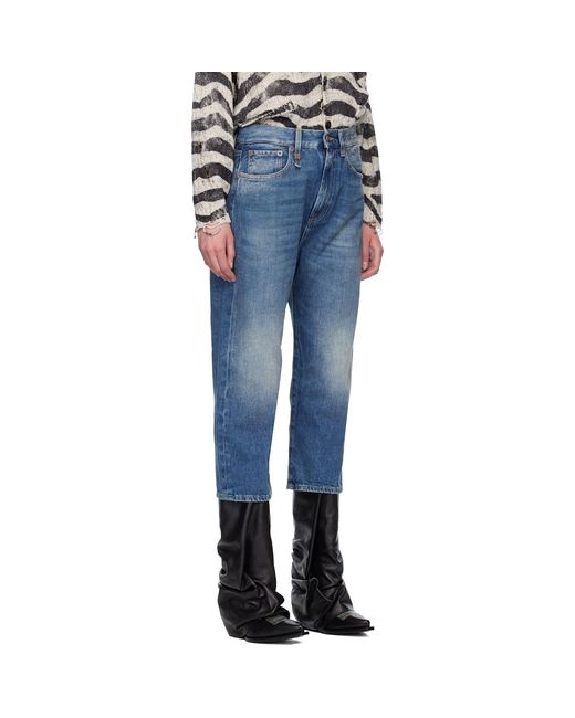 R13 Blue Tailored Drop Jeans