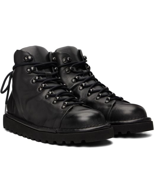 MARSELL Gomme Black Pallottola Crepping Leather Ankle Boots for men