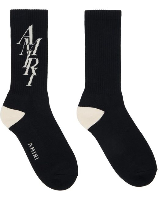 Amiri Black Stack Socks for men