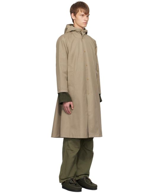 Nanamica Black Taupe Hooded Coat for men