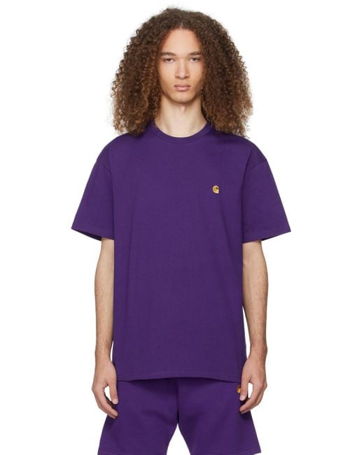 メンズ Carhartt パープル Chase Tシャツ Purple