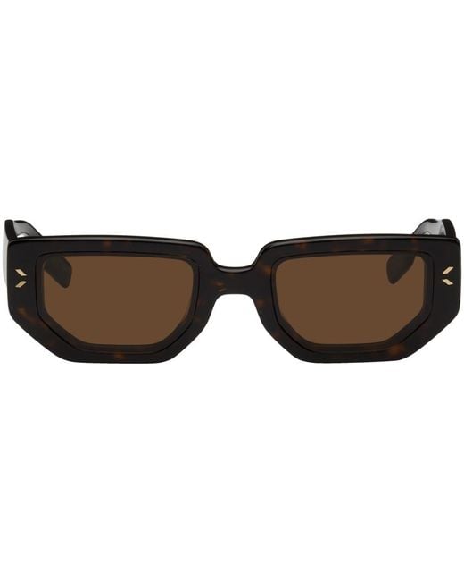 McQ Alexander McQueen Black Mcq Tortoiseshell Rectangular Sunglasses for men