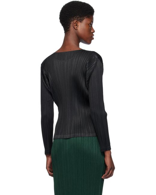 Pleats Please Issey Miyake Black Monthly Colors December Long Sleeve T-shirt